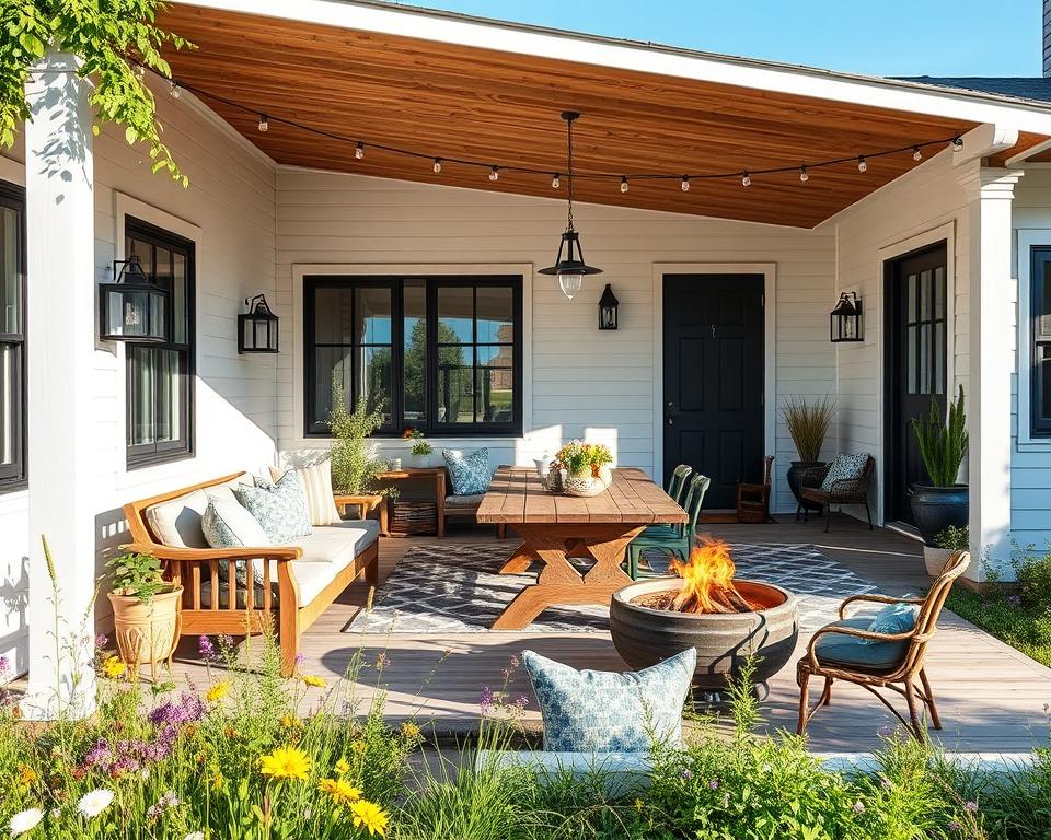 modern farmhouse outdoor space
