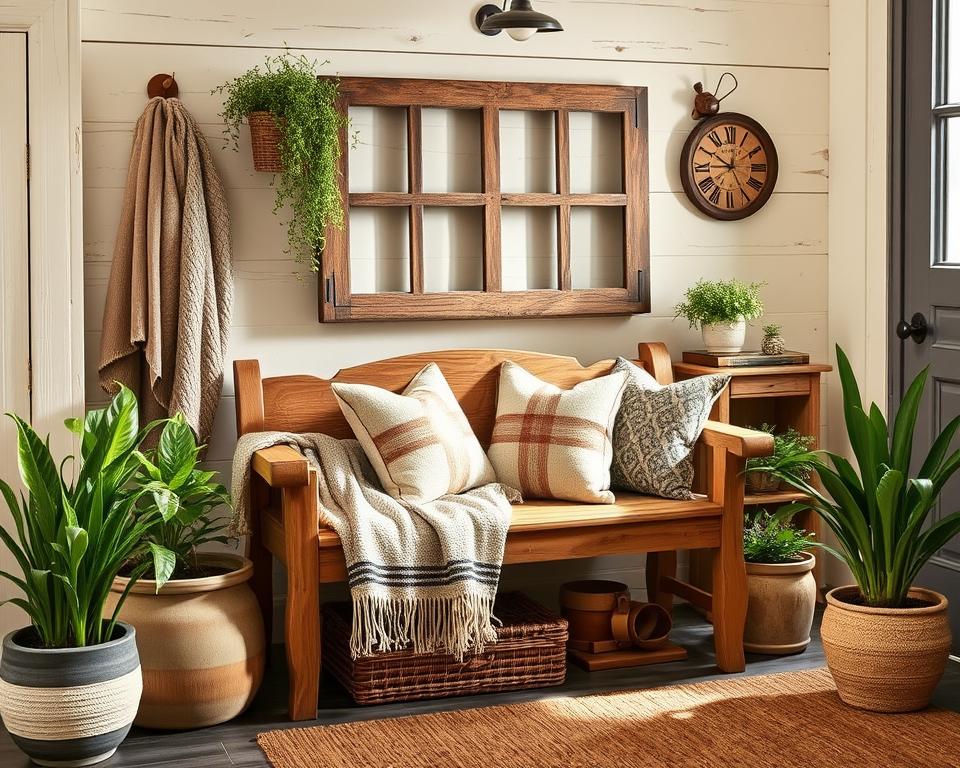 farmhouse entryway bench
