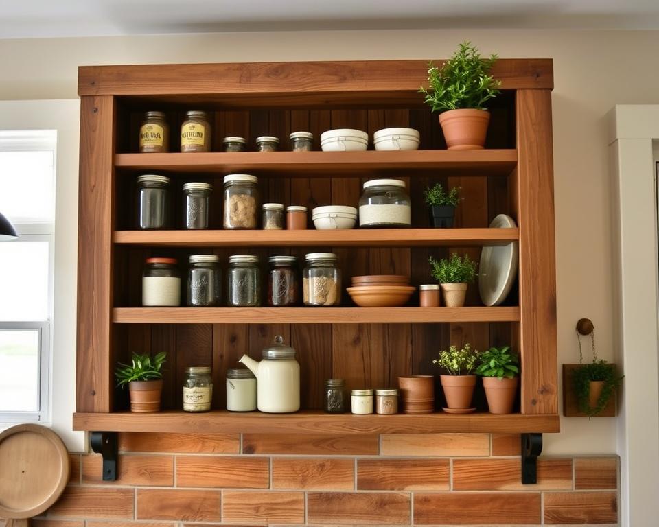 rustic farmhouse shelving
