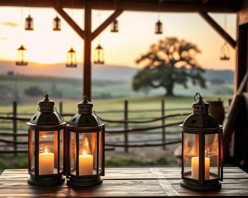 Farmhouse candle lanterns