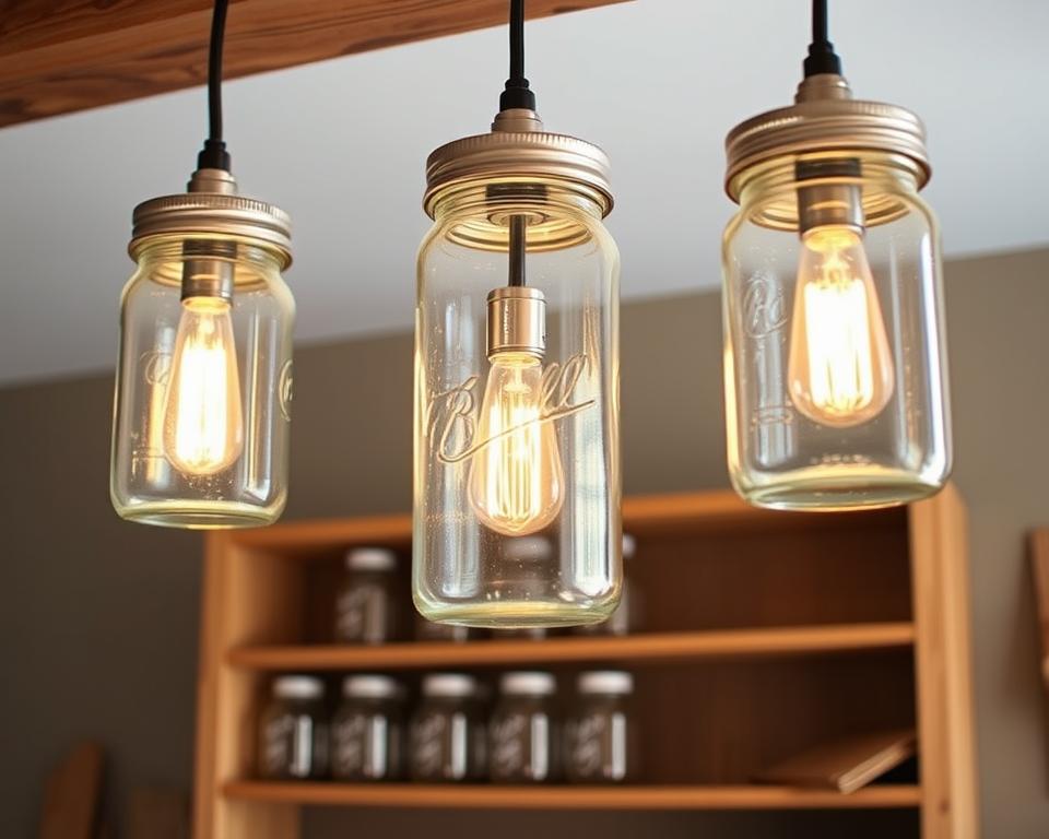 Mason jar light fixtures