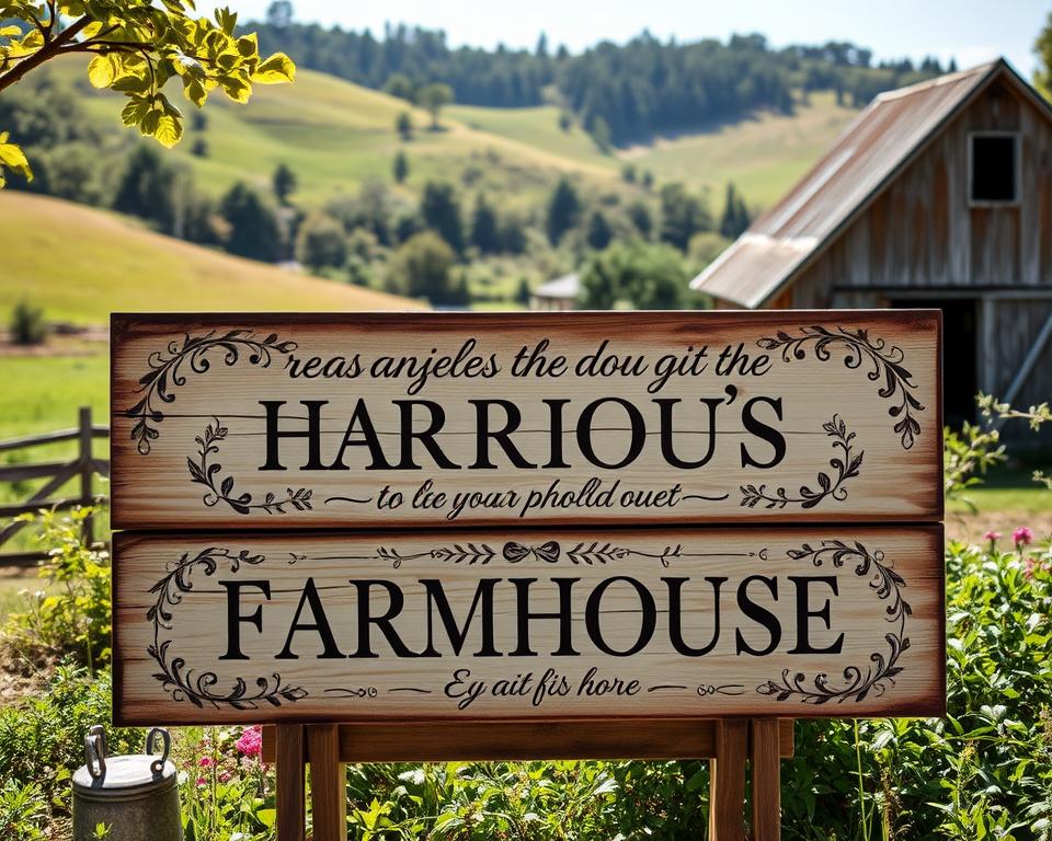 Vintage farmhouse sign ideas with quotes and patterns