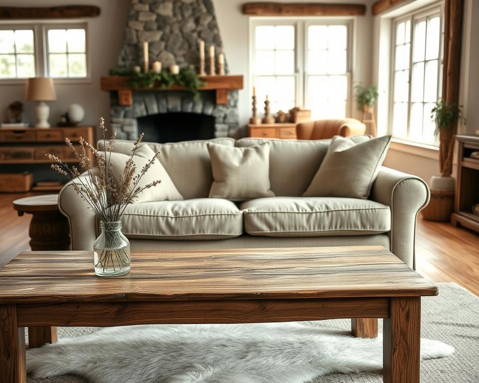 essential furniture for minimal rustic living room