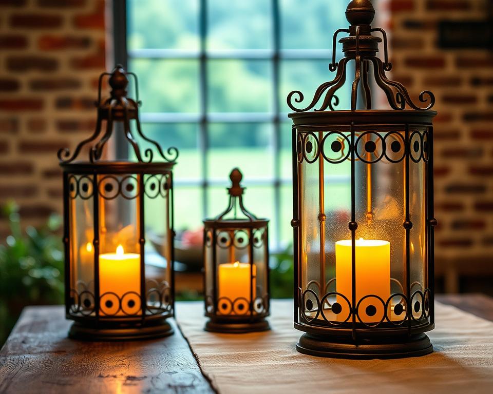 farmhouse candle lanterns