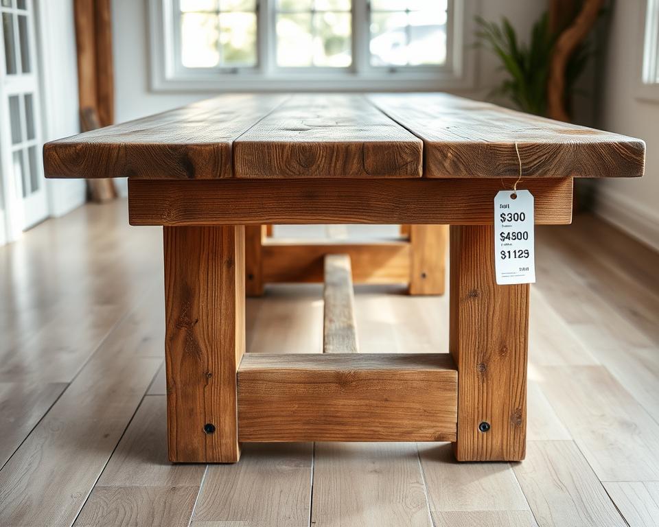 reclaimed wood furniture pricing