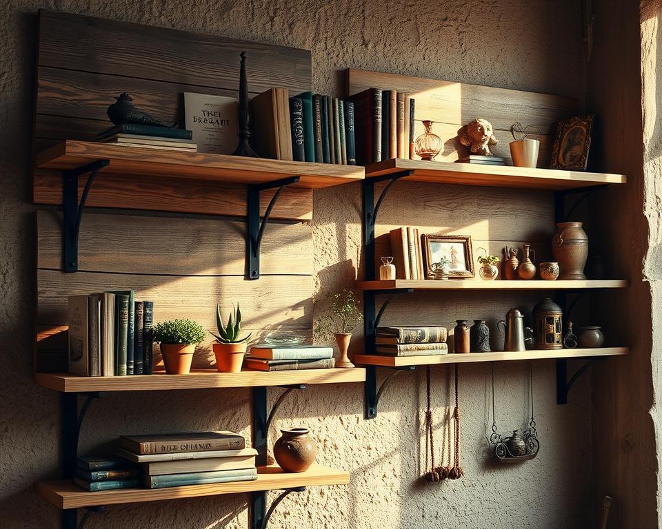 rustic shelving decor